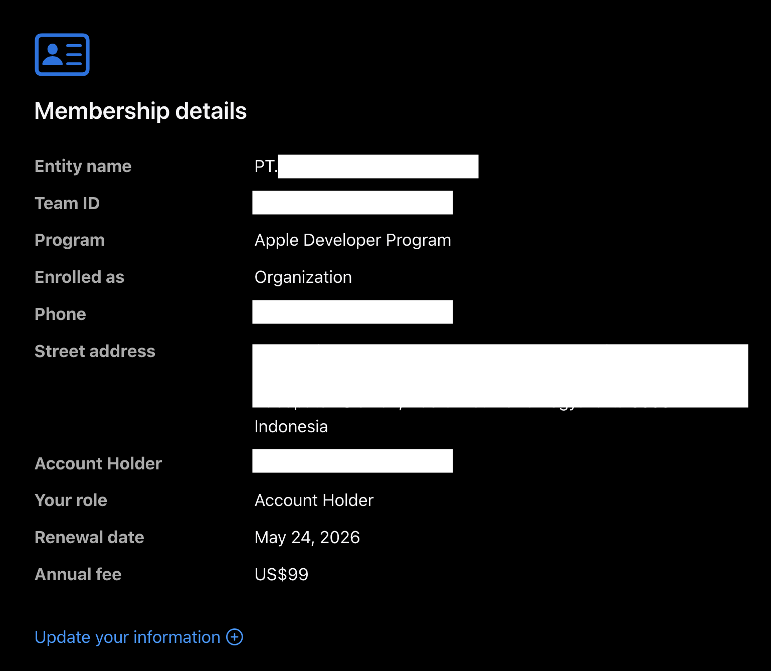 Account Info