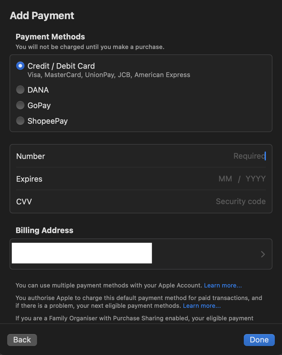 Payment Settings